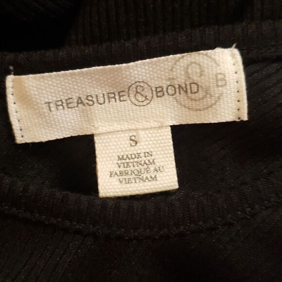 Treasure & Bond Womens Sleeveless Black Ribbed Midi Dress Size Small NWOT - Picture 3 of 5